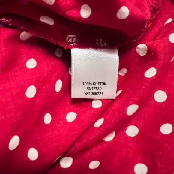 Merona - Red & White Polka Dot Sleeveless Top with Gathered Tie-Back / Size: M - Picture 6 of 7